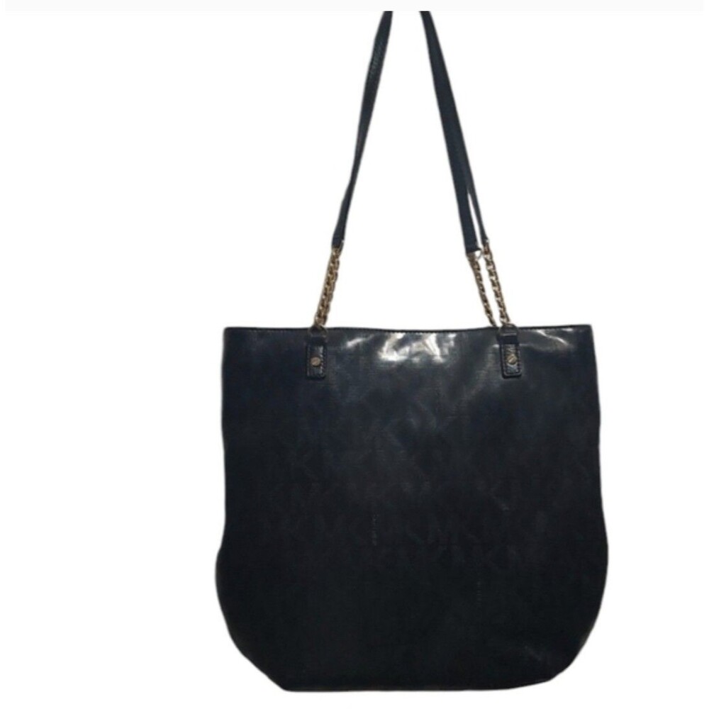 MICHAEL Michael Kors Black Signature Patent Leather Chain Tote